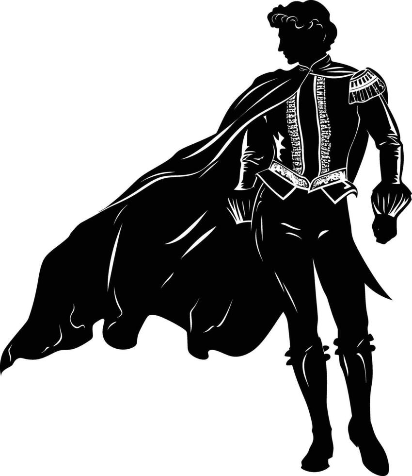 ai generado silueta matador negro color solamente lleno cuerpo vector