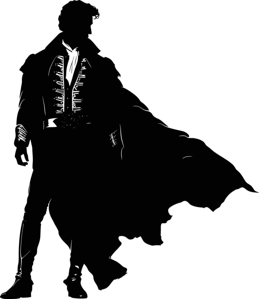 AI generated Silhouette matador black color only full body vector