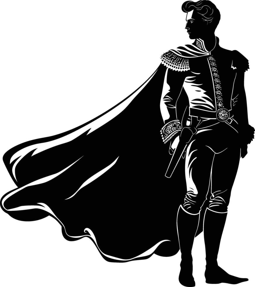 AI generated Silhouette matador black color only full body vector