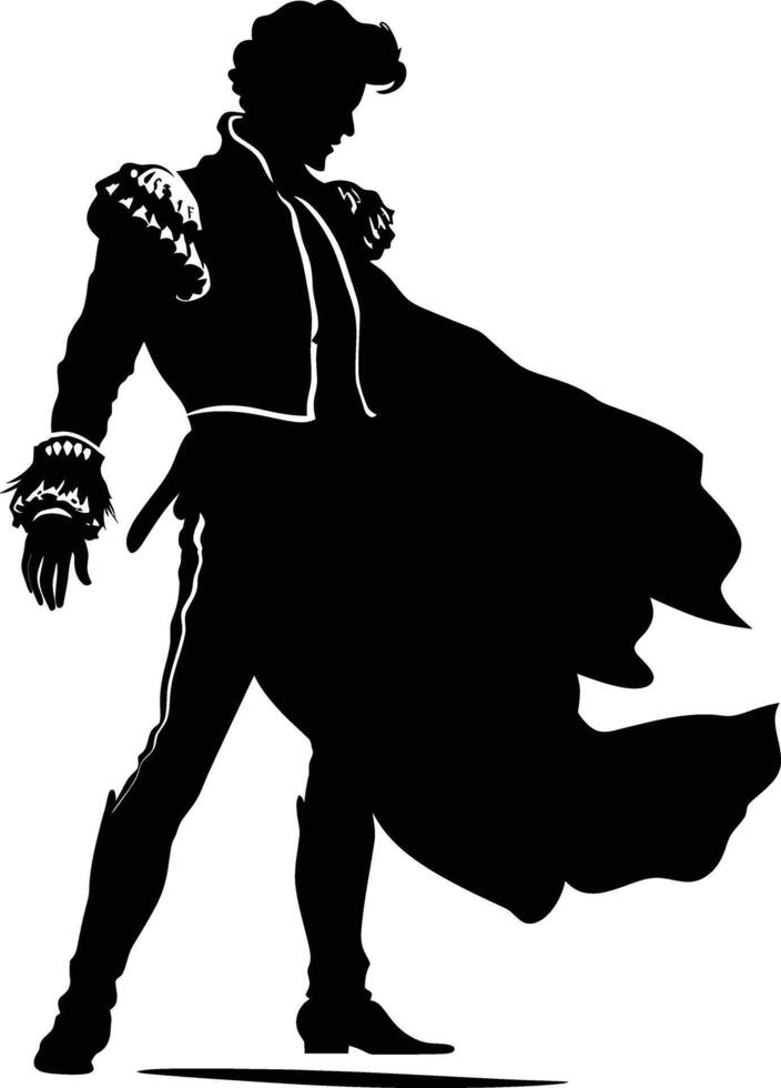 AI generated Silhouette matador black color only full body vector