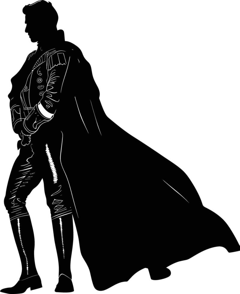 AI generated Silhouette matador black color only full body vector