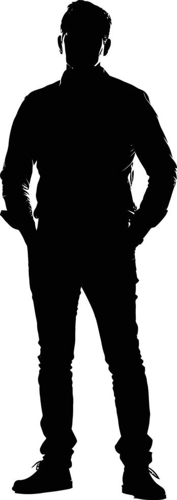 AI generated Silhouette man simply design black color only vector