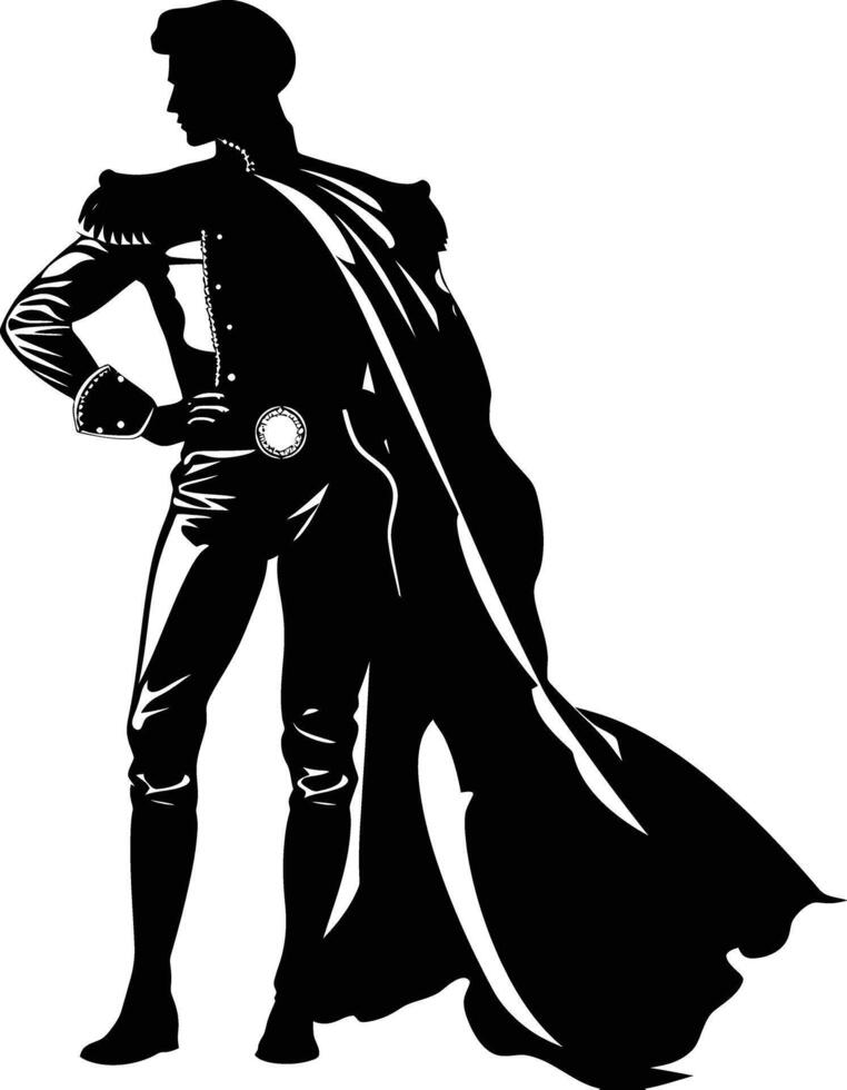 AI generated Silhouette matador black color only full body vector