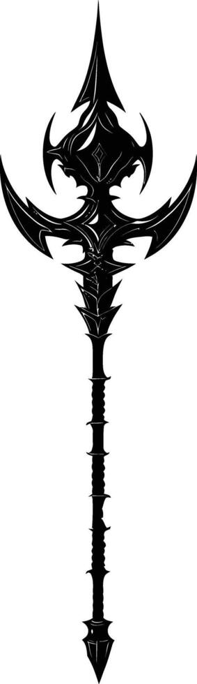 AI generated Silhouette mace weapon in mmorpg game black color only vector
