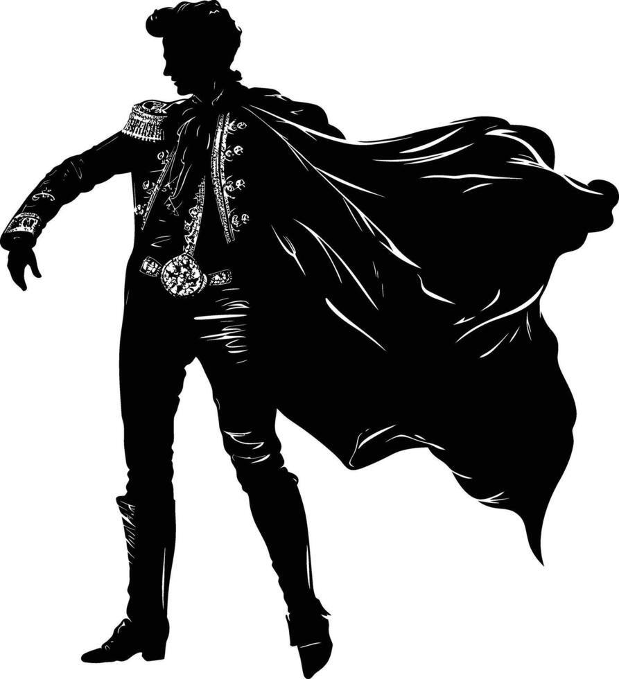 AI generated Silhouette matador black color only full body vector