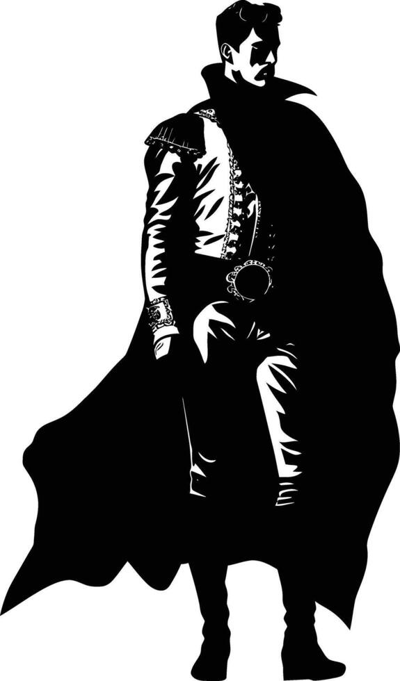 AI generated Silhouette matador black color only full body vector