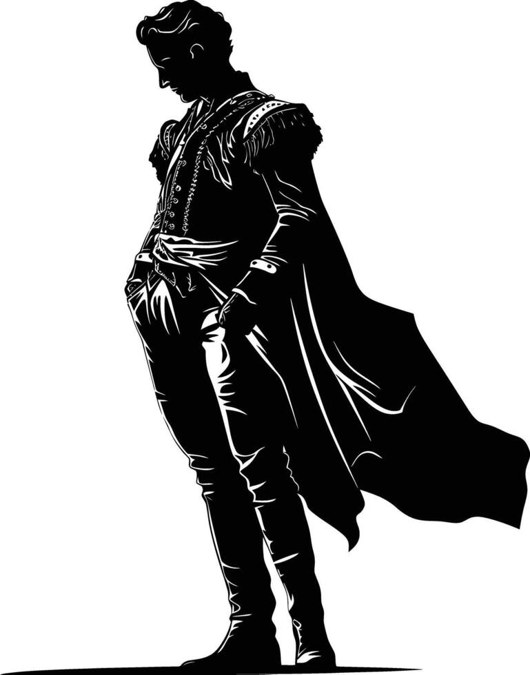 AI generated Silhouette matador black color only full body vector