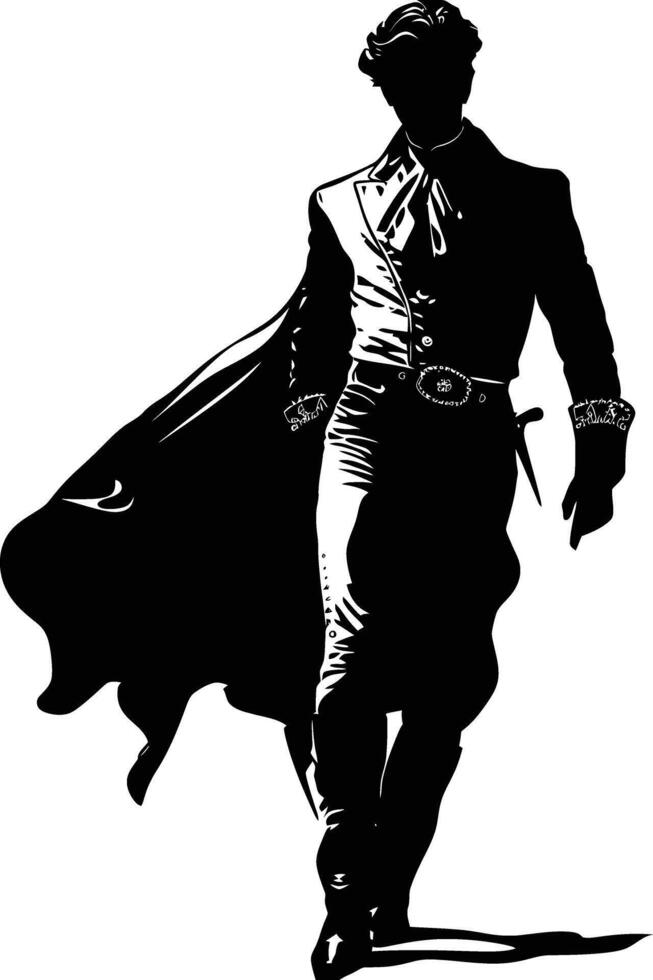 AI generated Silhouette matador black color only full body vector