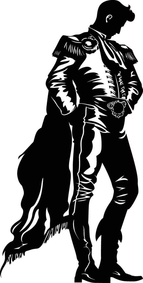 AI generated Silhouette matador black color only full body vector