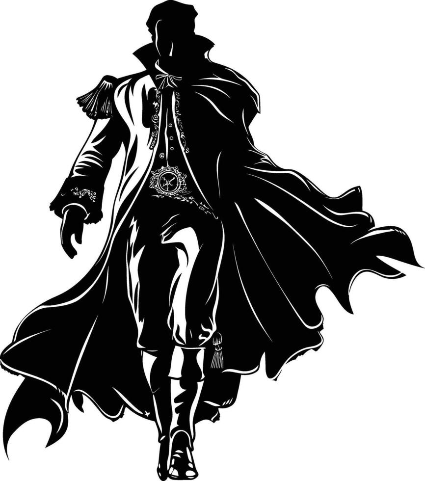 AI generated Silhouette matador black color only full body vector