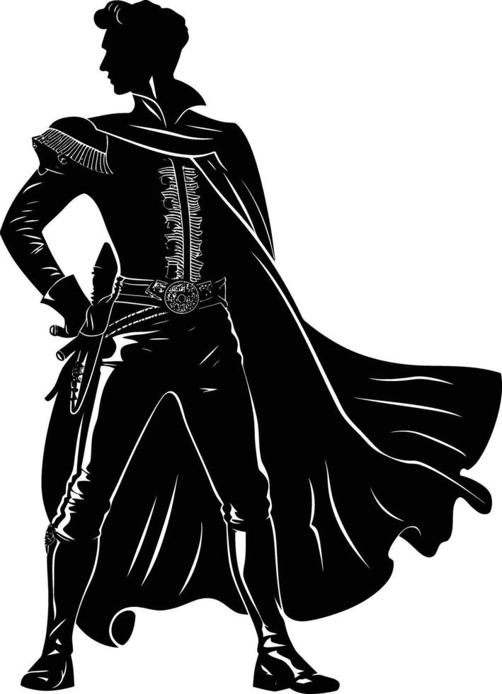 AI generated Silhouette matador black color only full body vector