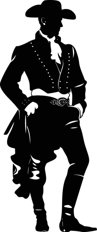 ai generado silueta matador negro color solamente lleno cuerpo vector