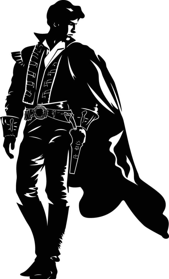 AI generated Silhouette matador black color only full body vector