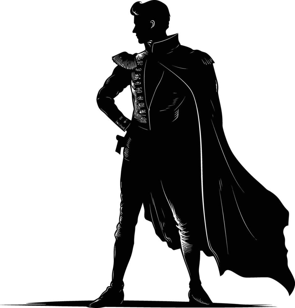 AI generated Silhouette matador black color only full body vector