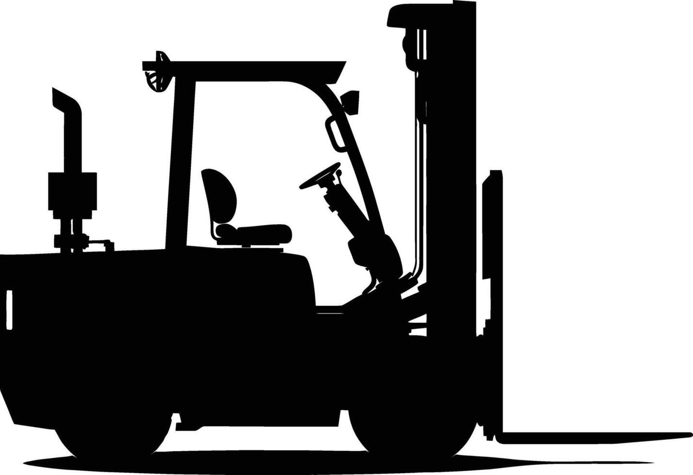 AI generated Silhouette forklift industrial equipment black color only full vector