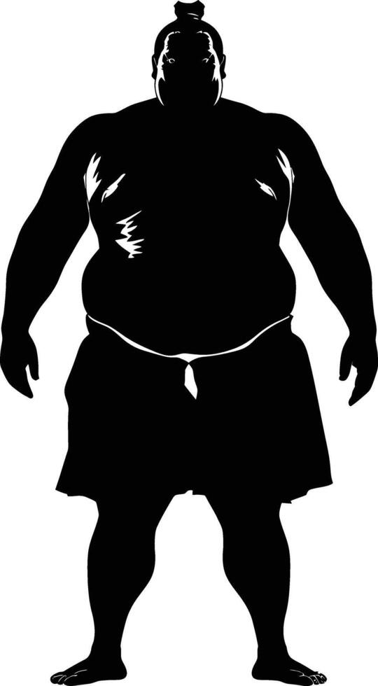 ai generado silueta japonés sumo atleta negro color solamente vector