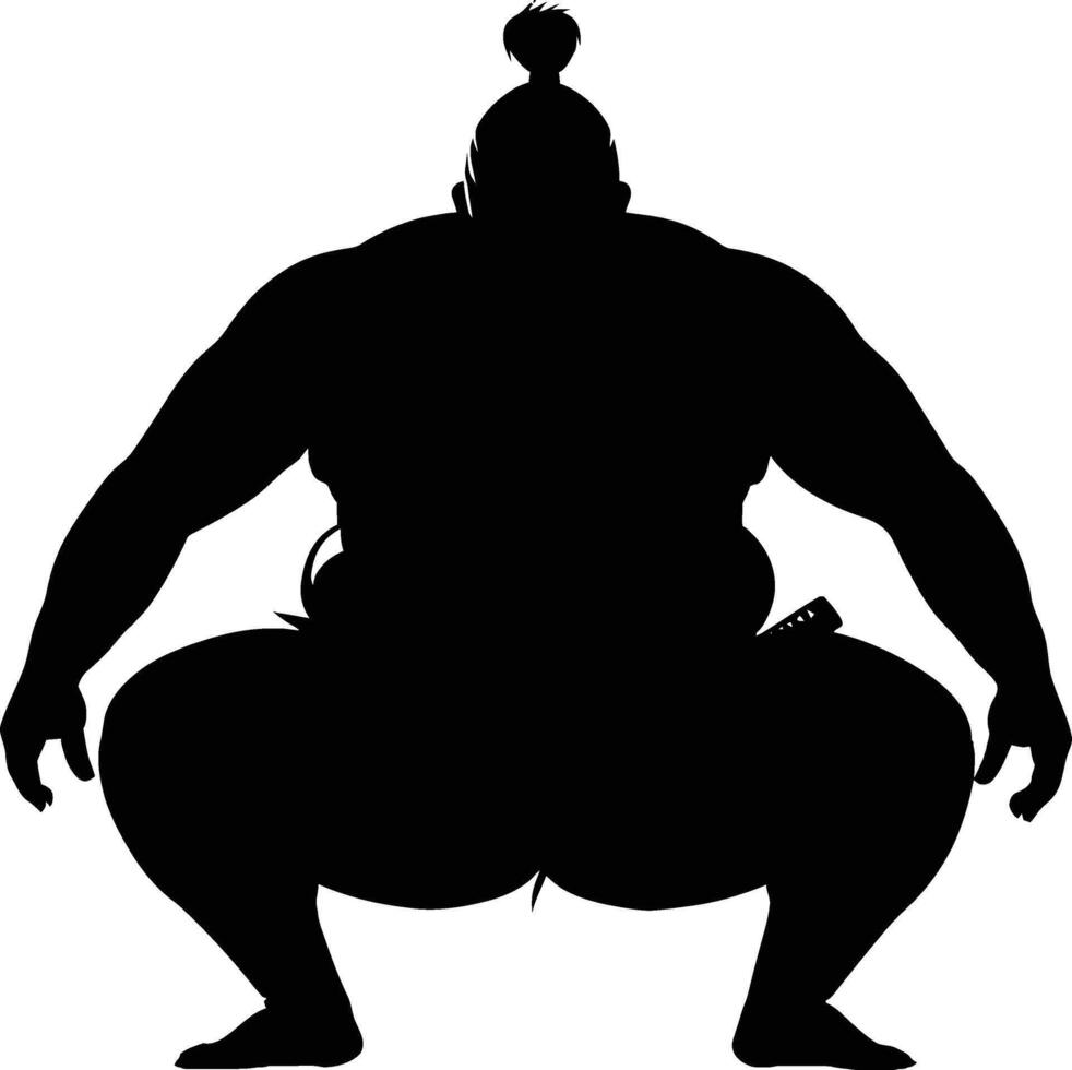 ai generado silueta japonés sumo atleta negro color solamente vector