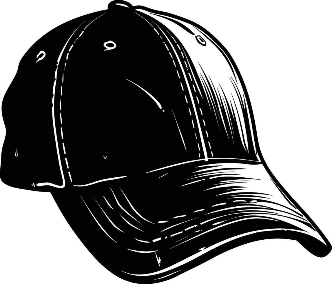 ai generado silueta béisbol sombrero negro color solamente vector