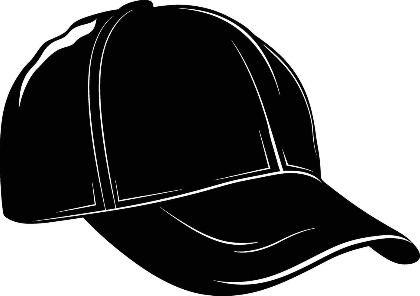 ai generado silueta béisbol sombrero negro color solamente vector