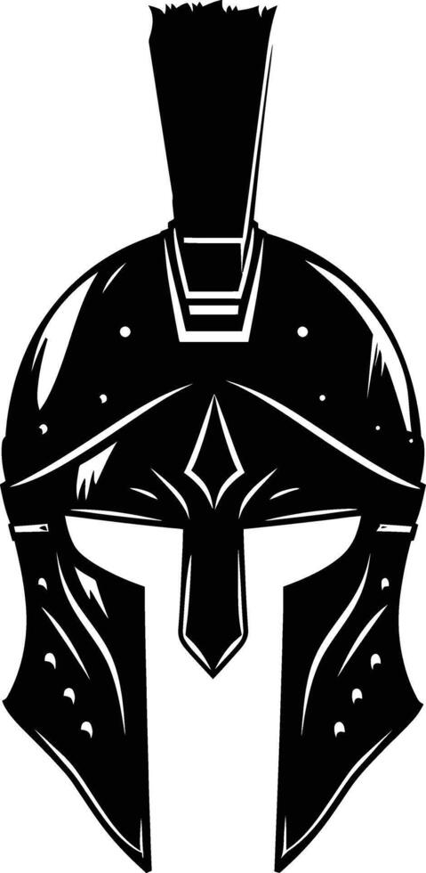 AI generated Silhouette Ancient Greek Helmet black color only vector