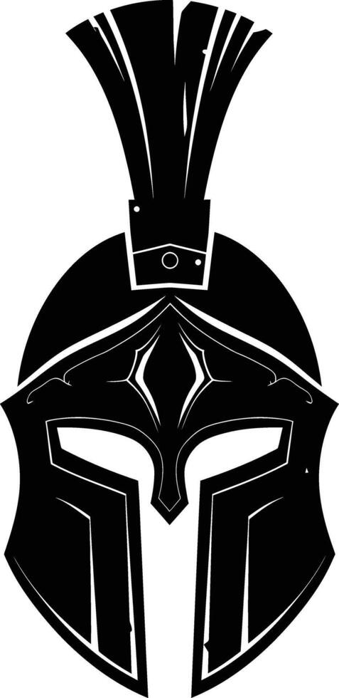 AI generated Silhouette Ancient Greek Helmet black color only vector