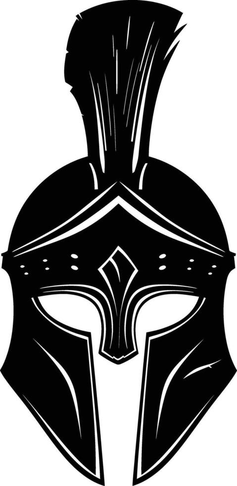 ai generado silueta antiguo griego casco negro color solamente vector