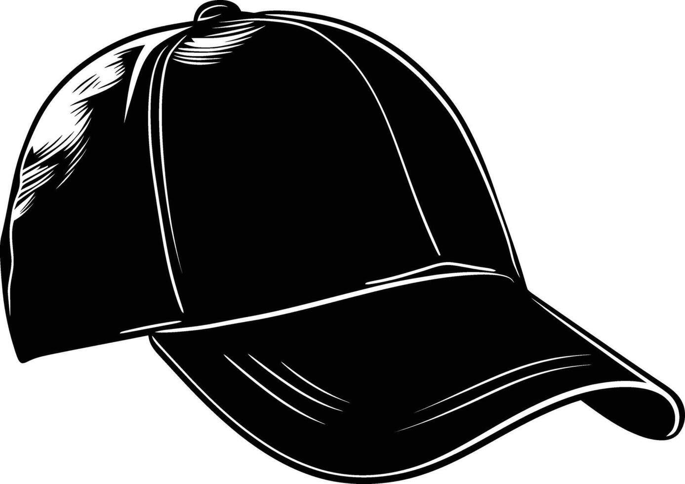 ai generado silueta béisbol sombrero negro color solamente vector