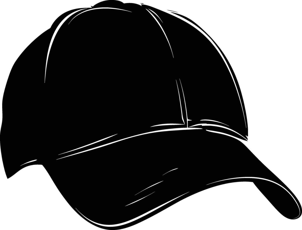 ai generado silueta béisbol sombrero negro color solamente vector