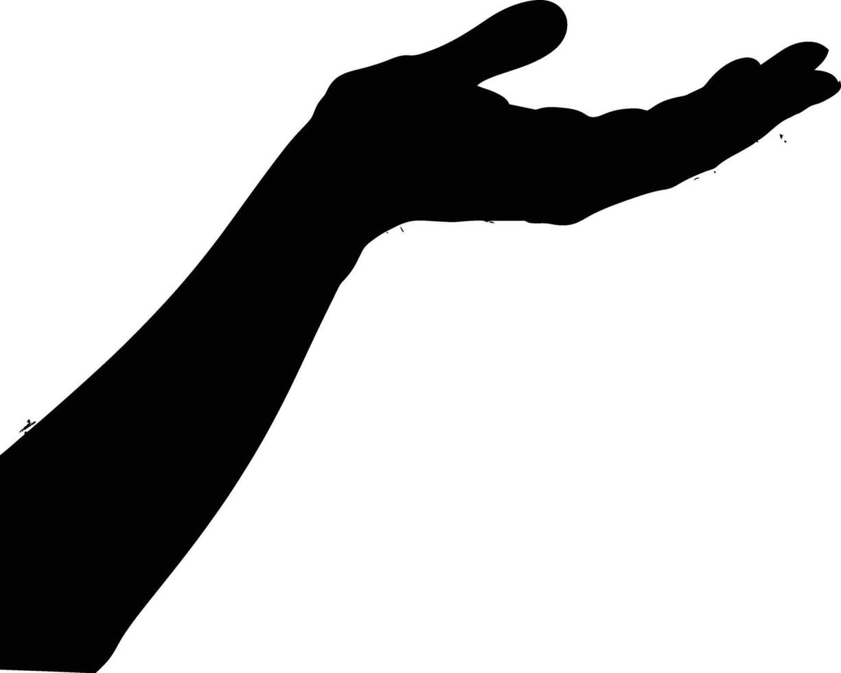AI generated Silhouette hand holding black color only vector
