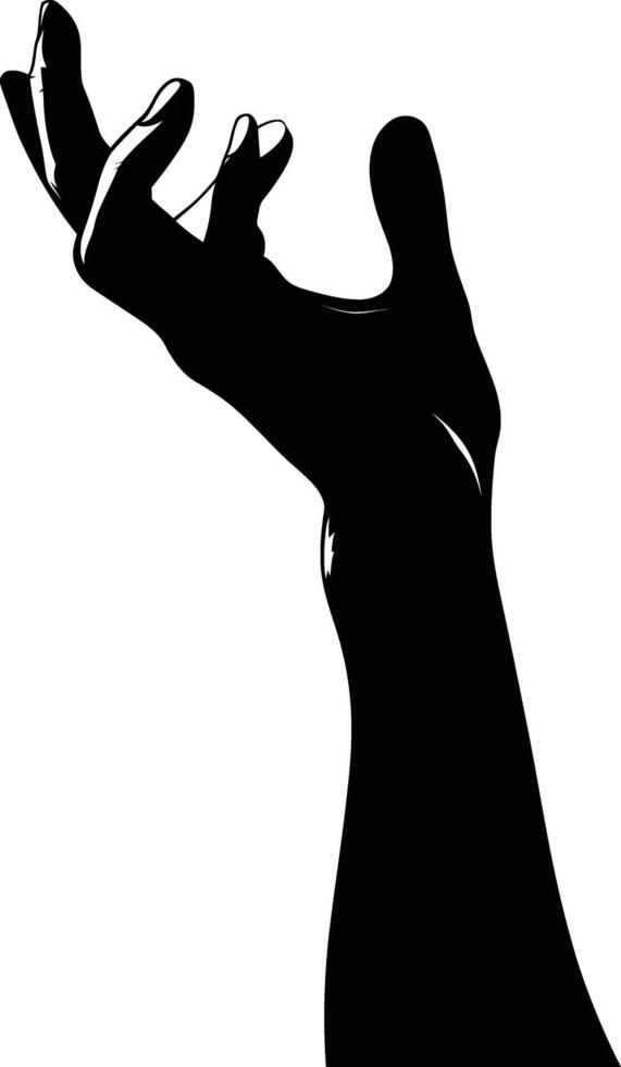 AI generated Silhouette hand holding black color only vector