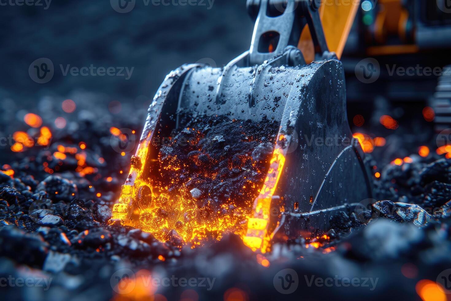 AI generated An excavator digging dirt on a construction professional photography photo