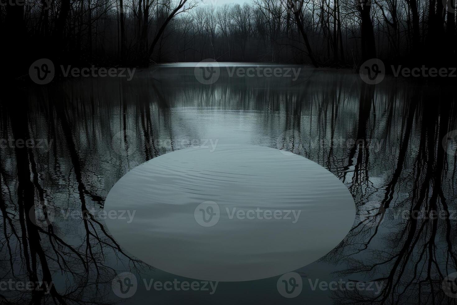 AI generated scary green dark forest nature professional photography photo