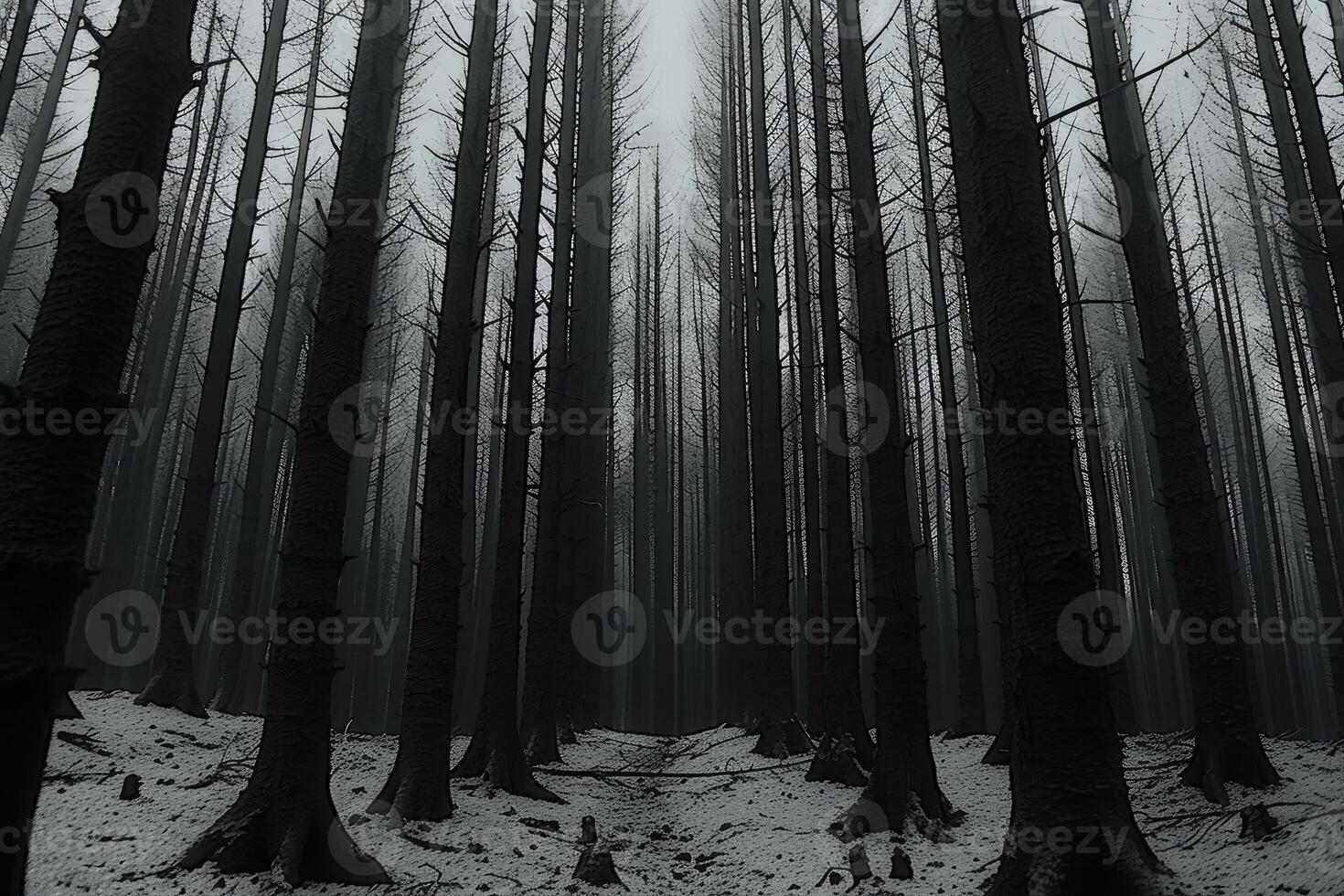AI generated scary green dark forest nature professional photography photo