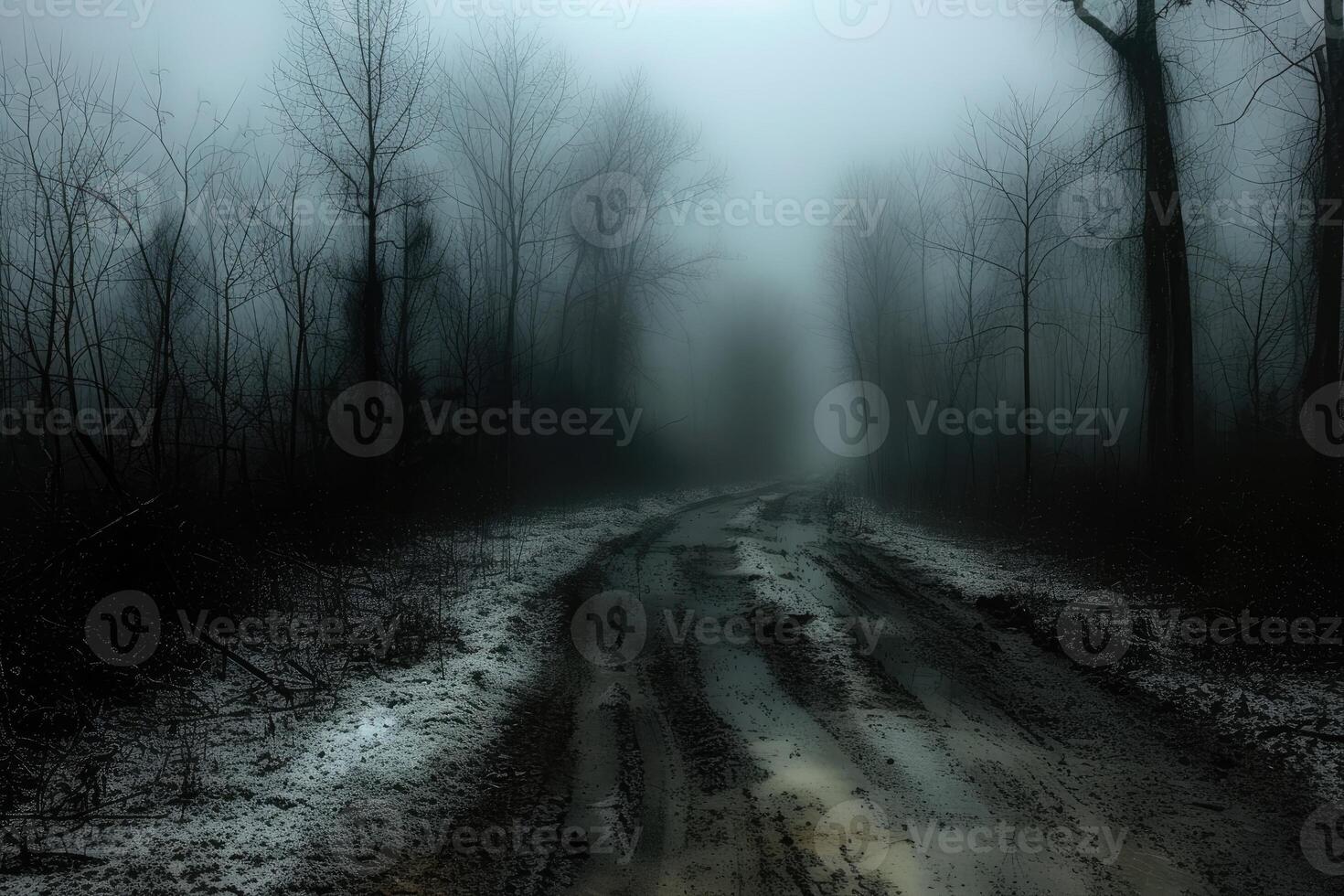 AI generated scary green dark forest nature professional photography photo