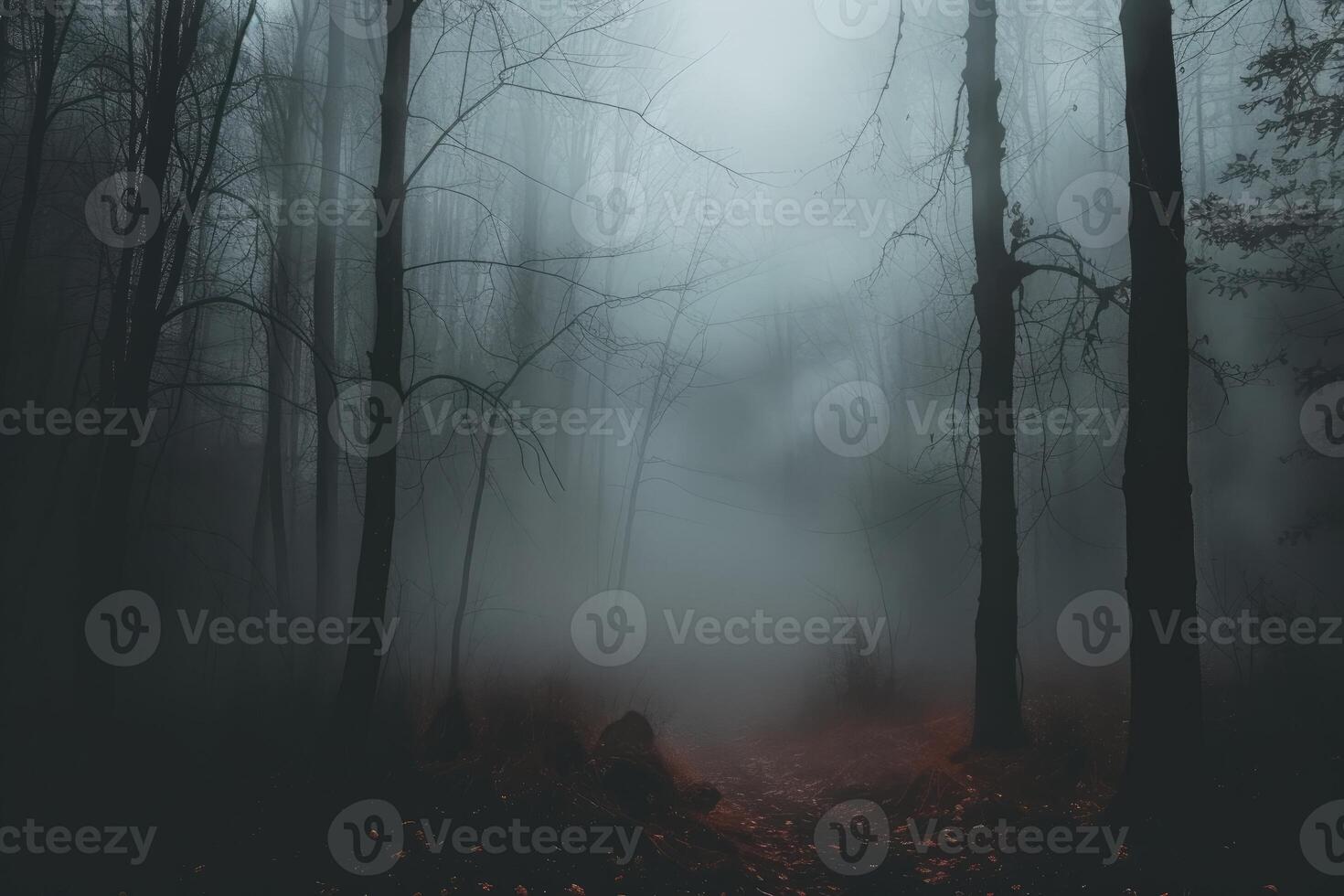 AI generated scary green dark forest nature professional photography photo