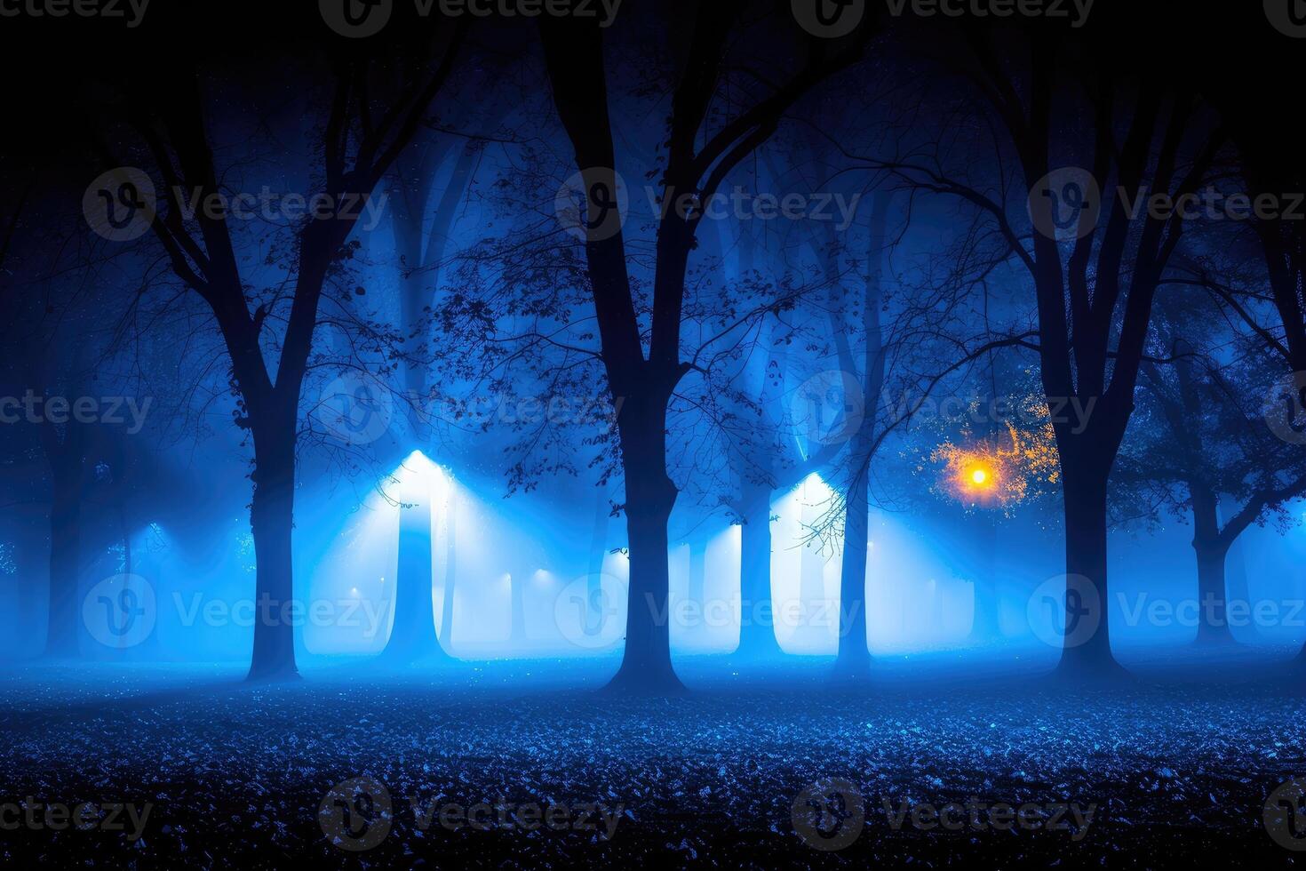 AI generated scary green dark forest nature professional photography photo