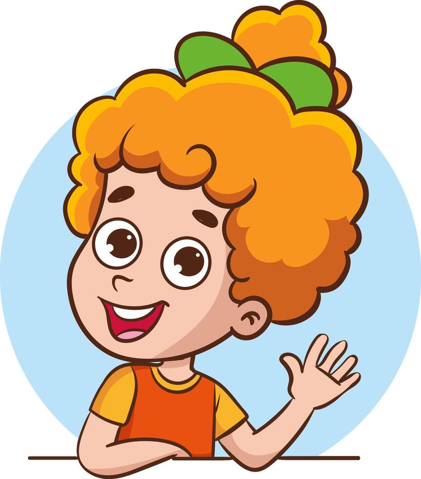 children portrait collection cartoon vector