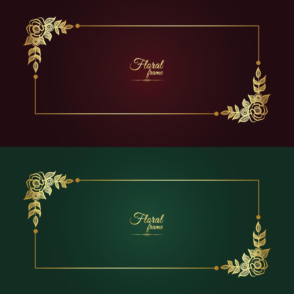 Flower Decorative Gold Frames And luxury Floral frame vector