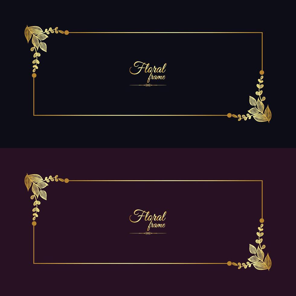 Golden Border Warm Color Border Frame Picture Frame Gold And luxury Floral frame vector