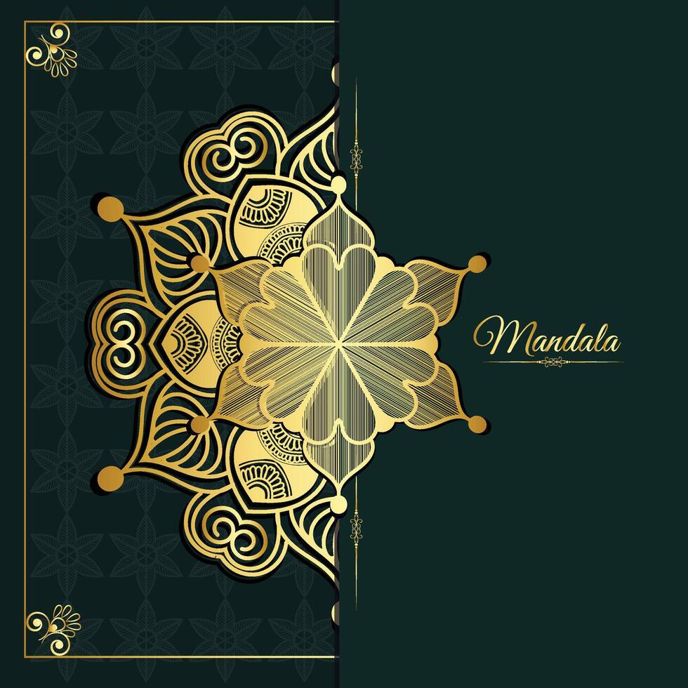 Vector luxury gold mandala decorative background