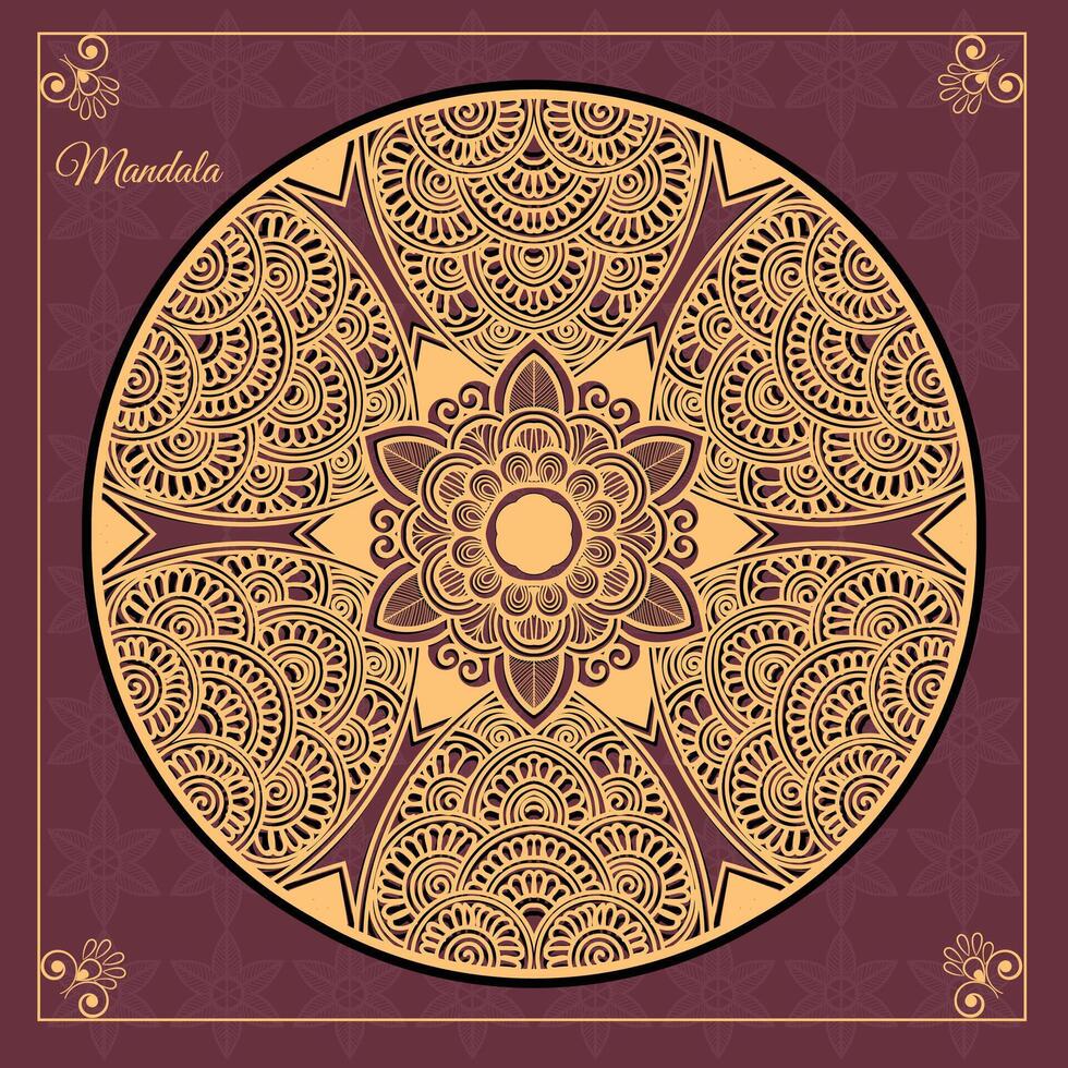 Vector luxury gold mandala decorative background