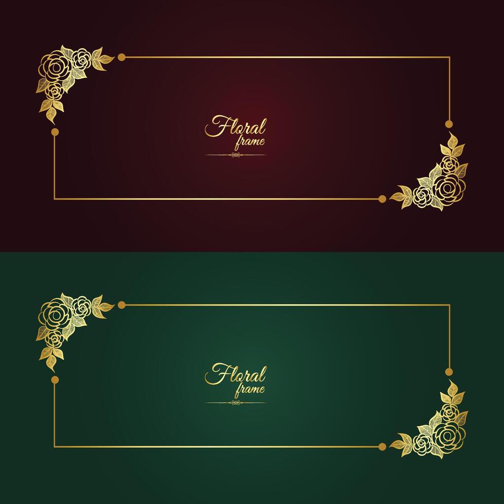 Flower Decorative Gold Frames And luxury Floral frame vector