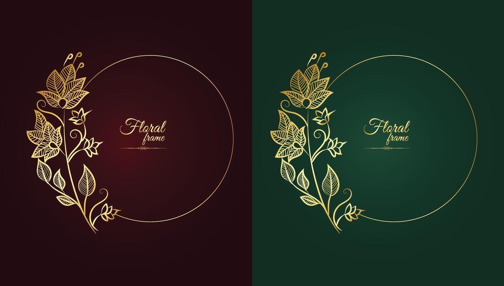 Free Vector Flower Decorative Gold Frames And luxury Floral frame