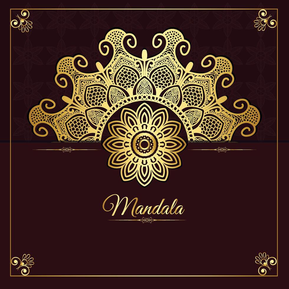 Vector luxury gold mandala decorative background