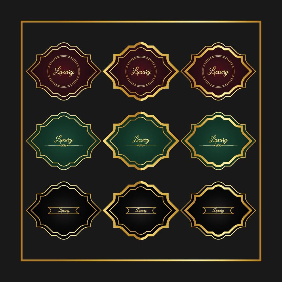 Vector gold background with a frame for text and arabic border cover design