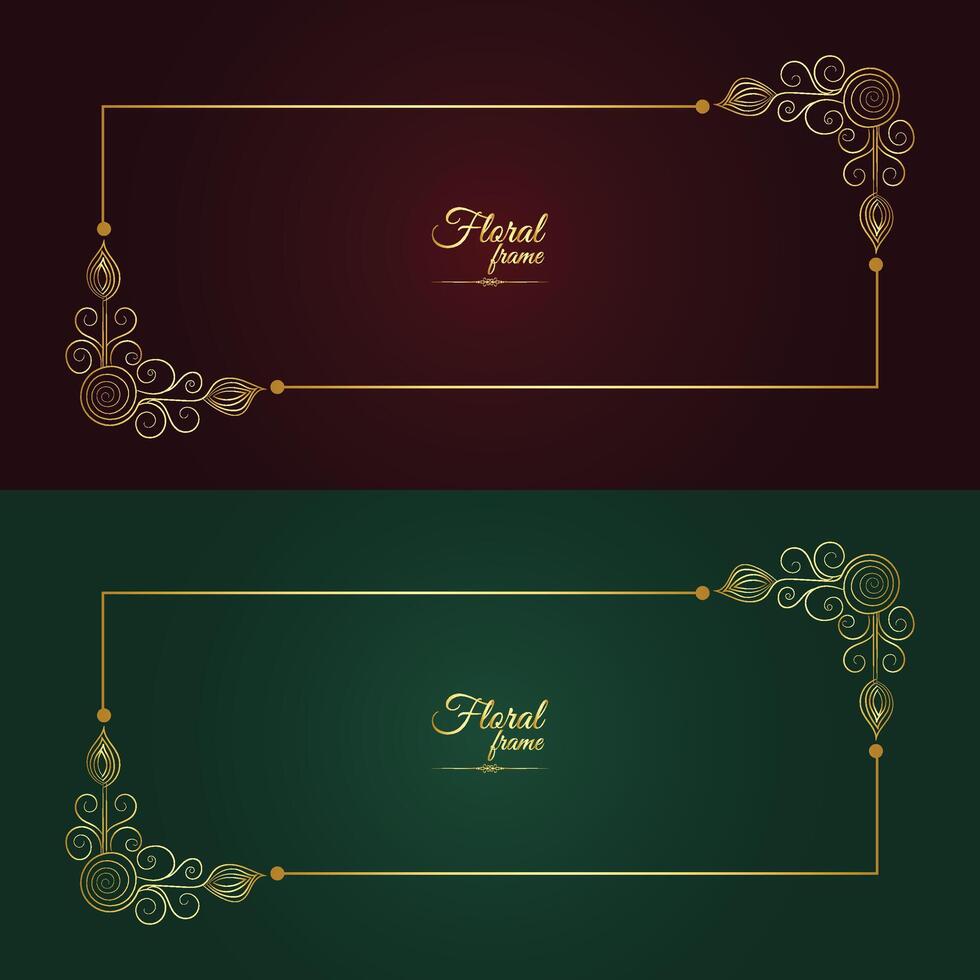 Free Vector Flower Decorative Gold Frames And luxury Floral frame