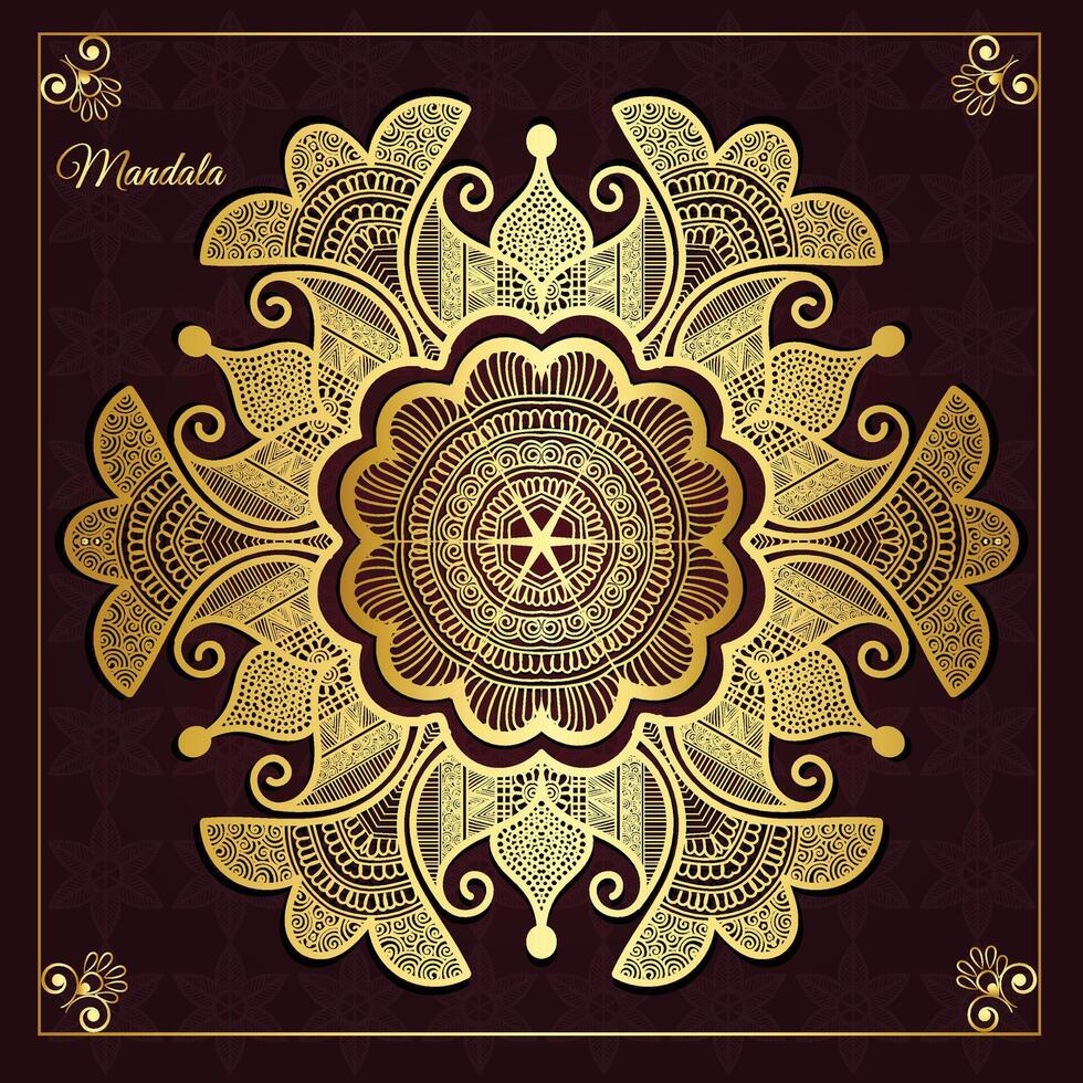 Vector luxury gold mandala decorative background