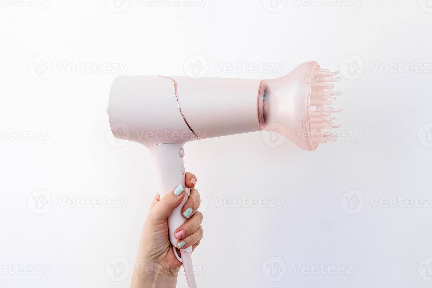 Professional hair dryer with a nozzle diffuser for curls photo