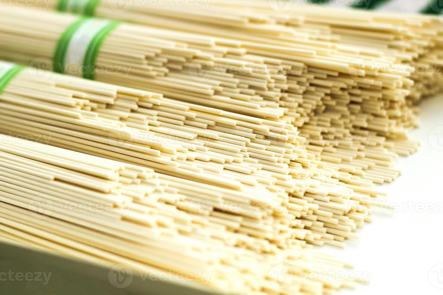 Packaged thin wheat Asian noodles close-up photo