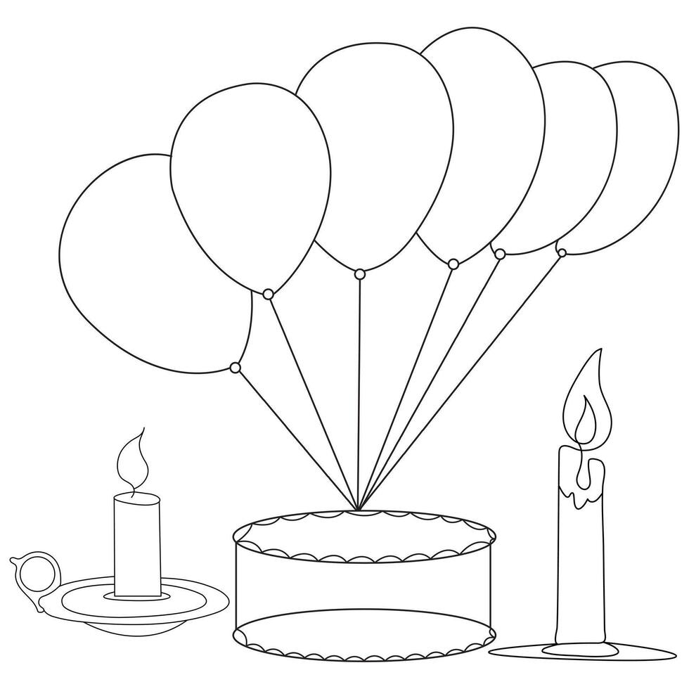 Vector illustration of balloon single line art